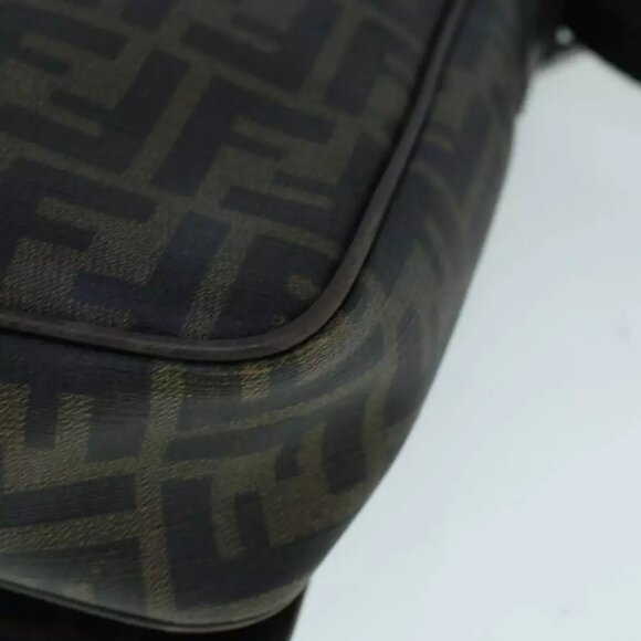 FENDI Zucca Canvas Shoulder Bag Black Brown Auth yk9104 - Picture 8 of 12
